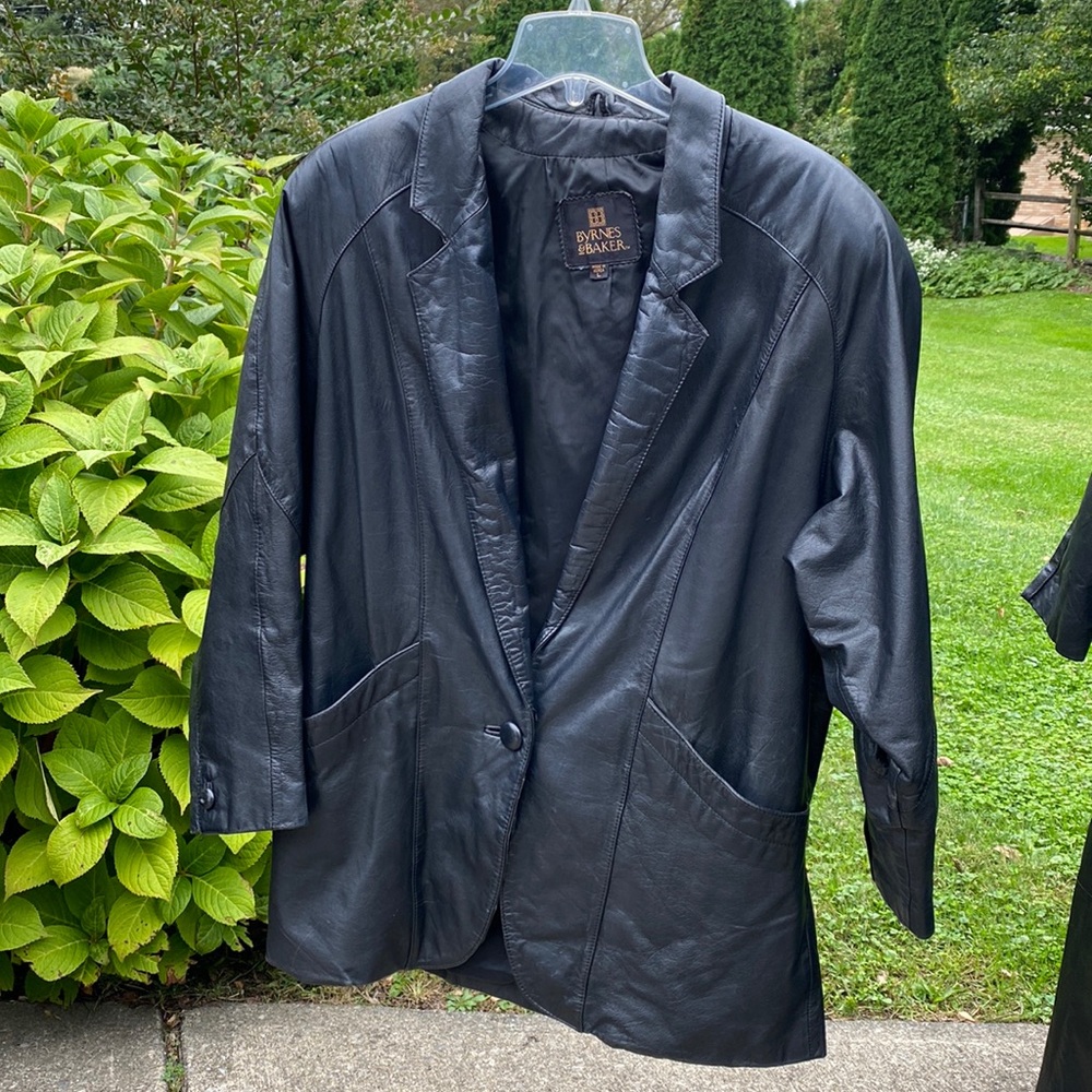 Black leather coat